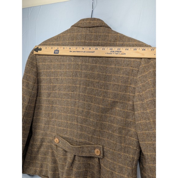 Winlit by Listeff Fashions Classic Plaid Wool Blazer Jacket Brown 2 Button 13 - Picture 10 of 12